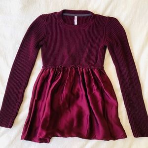 Xhilaration peplum top silk knit sweater shirt M